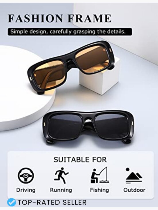 Retro Y2K Oversize Square Frame Sunglasses Shield Style Modern main image 5